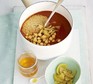 Moroccan chickpea soup in a pan