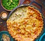 On eham & leek pie with mustard pastry served with pies