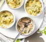 Smoked trout fish pies
