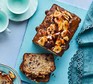 Sticky toffee banana bread cut into slices
