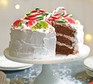 Winter wonderland cake on a cake stand